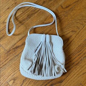 Chico's Textured Cream Crossbody Bag